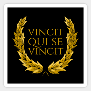 Latin Quote - Vincit Qui Se Vincit - Motivational Phrase Magnet